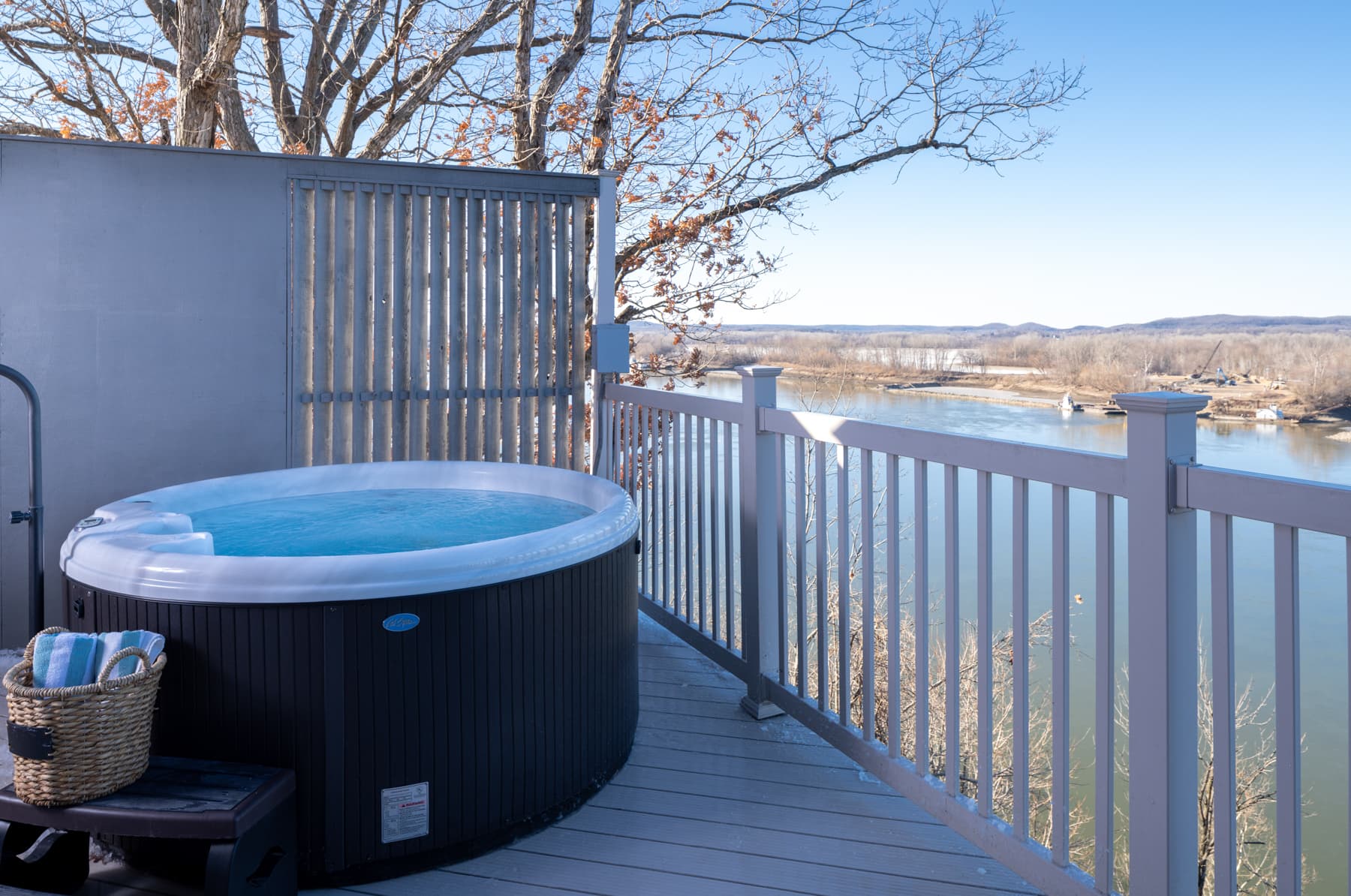 Deck with hot tub