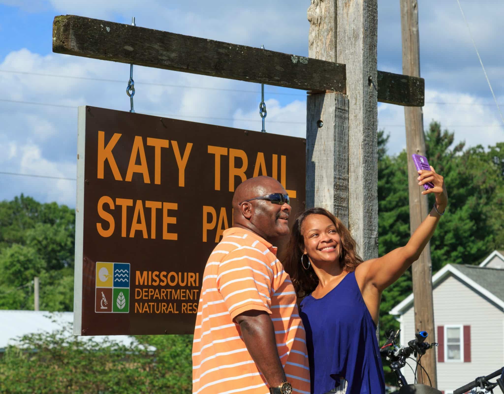 couple at Katy Trail head