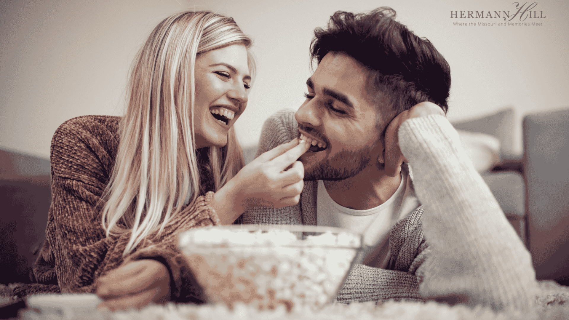 couple eating popcorn